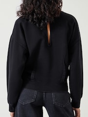 Hush Black Blair Dart Detail Relaxed 100% Cotton Sweatshirt - Image 4 of 5