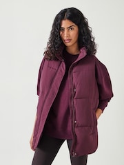 Hush Burgundy Red Alice Puffer Gilet - Image 1 of 4