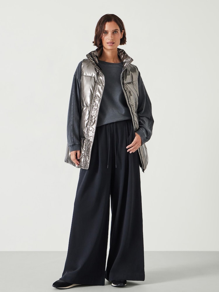 Hush Silver Alice Metallic Puffer Gilet - Image 2 of 5
