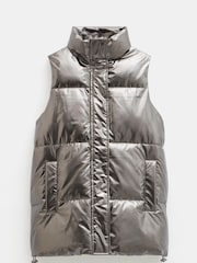 Hush Silver Alice Metallic Puffer Gilet - Image 5 of 5