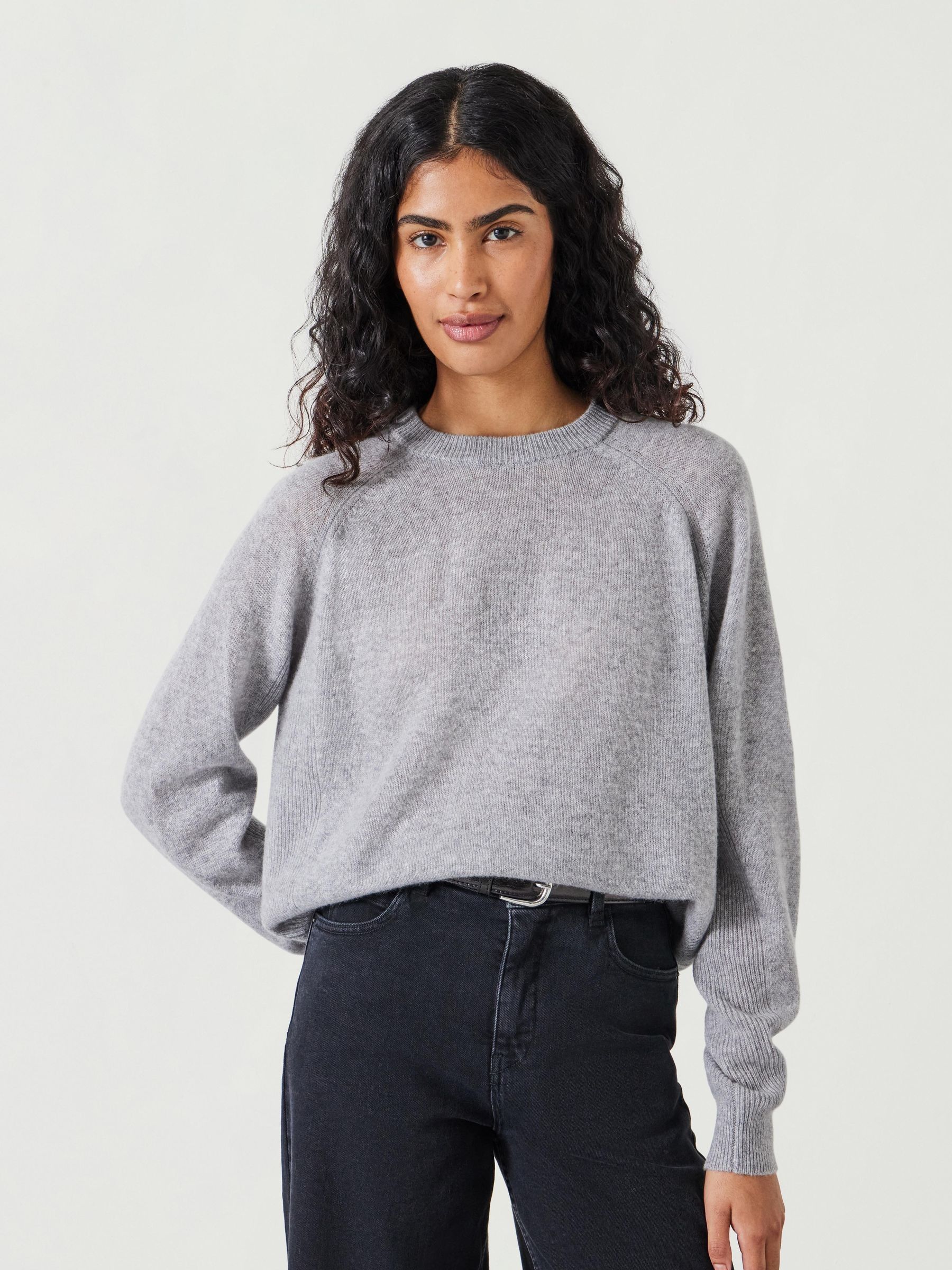 Buy Hush Grey Jasmine Cashmere Rib Detail Jumper from Next Canada