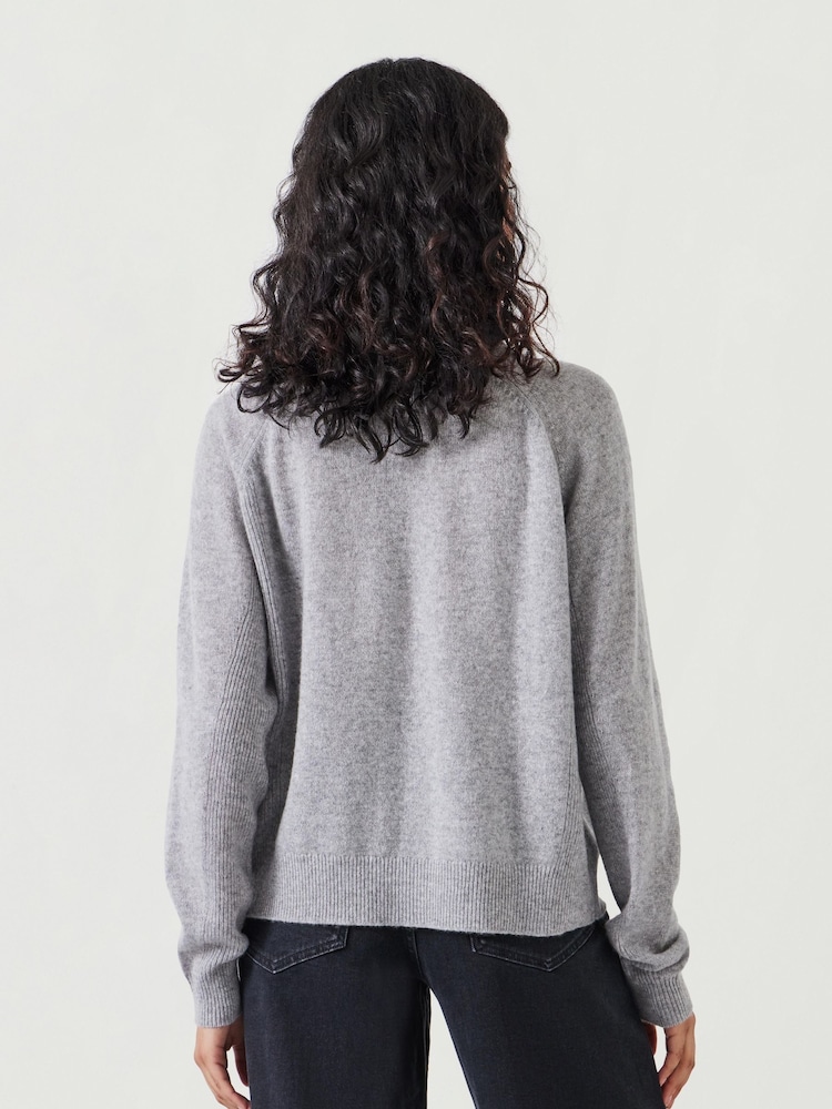 Hush Grey Jasmine Cashmere Rib Detail Jumper - Image 2 of 4
