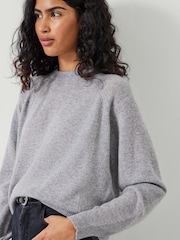 Hush Grey Jasmine Cashmere Rib Detail Jumper - Image 3 of 4