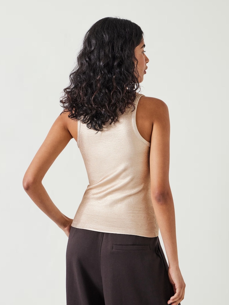 Hush Gold Alyssa Metallic Rib Vest - Image 2 of 4