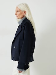 Hush Blue Cropped Wool Pea Coat - Image 4 of 5