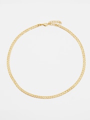 Hush Gold Tone Flat Curb Chain Necklace - Image 2 of 4