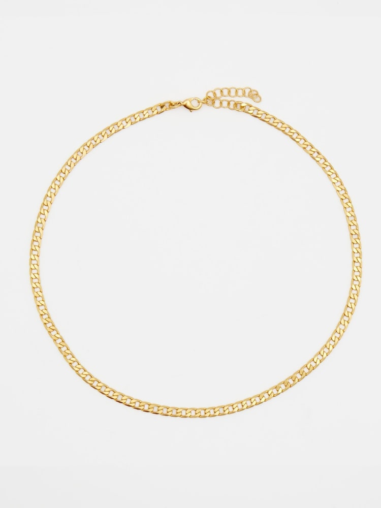 Hush Gold Tone Flat Curb Chain Necklace - Image 2 of 4