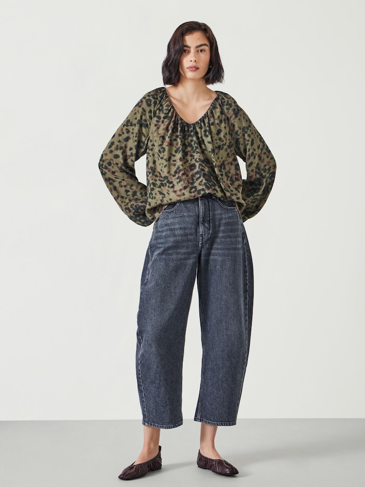 Hush Animal Print Elise Relaxed V-Neck Printed Blouse - Image 2 of 5 Hush Animal Print Elise Relaxed V-Neck Printed Blouse - Image 2 of 5