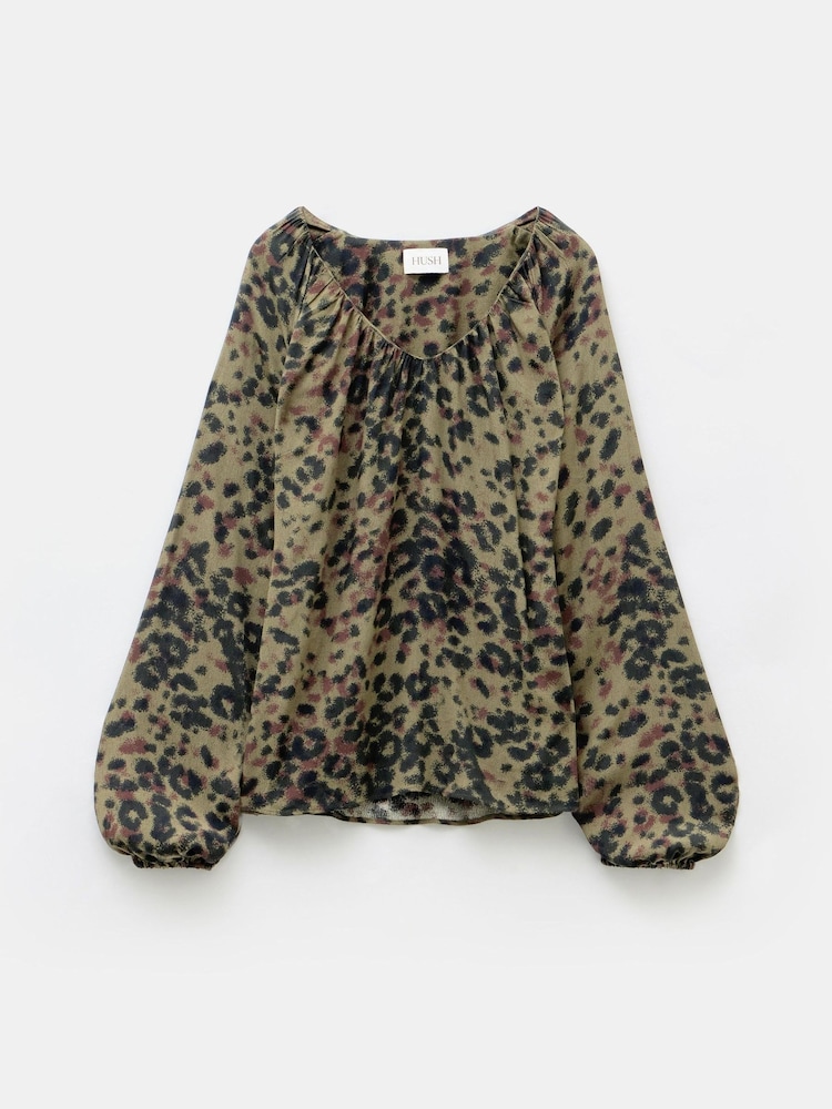 Hush Animal Print Elise Relaxed V-Neck Printed Blouse - Image 5 of 5 Hush Animal Print Elise Relaxed V-Neck Printed Blouse - Image 5 of 5