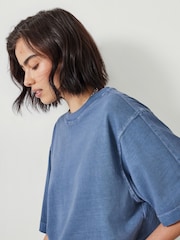 Blau - Hush Flo Oversized 100% Cotton T-Shirt - Bild 3 von 4