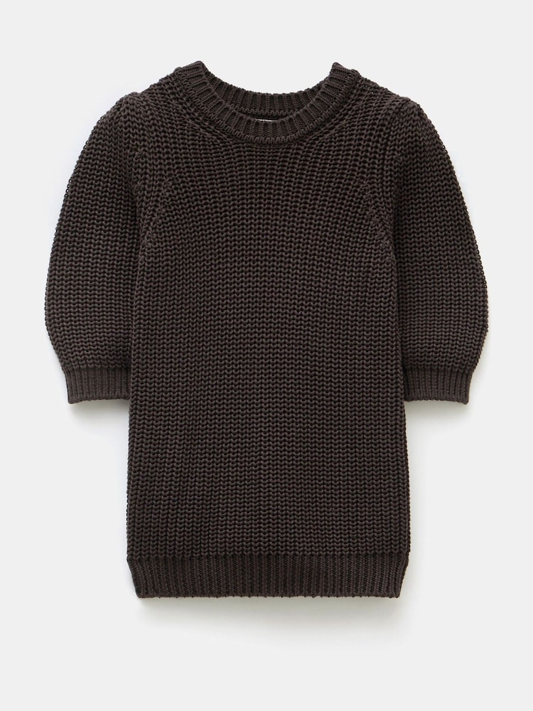 Hush Brown Jessie 100% Cotton Chunky Rib Top - Image 5 of 5