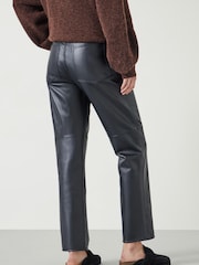 Hush Black Colette Leather Straight Leg Trousers - Image 2 of 4