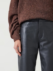 Hush Black Colette Leather Straight Leg Trousers - Image 3 of 4