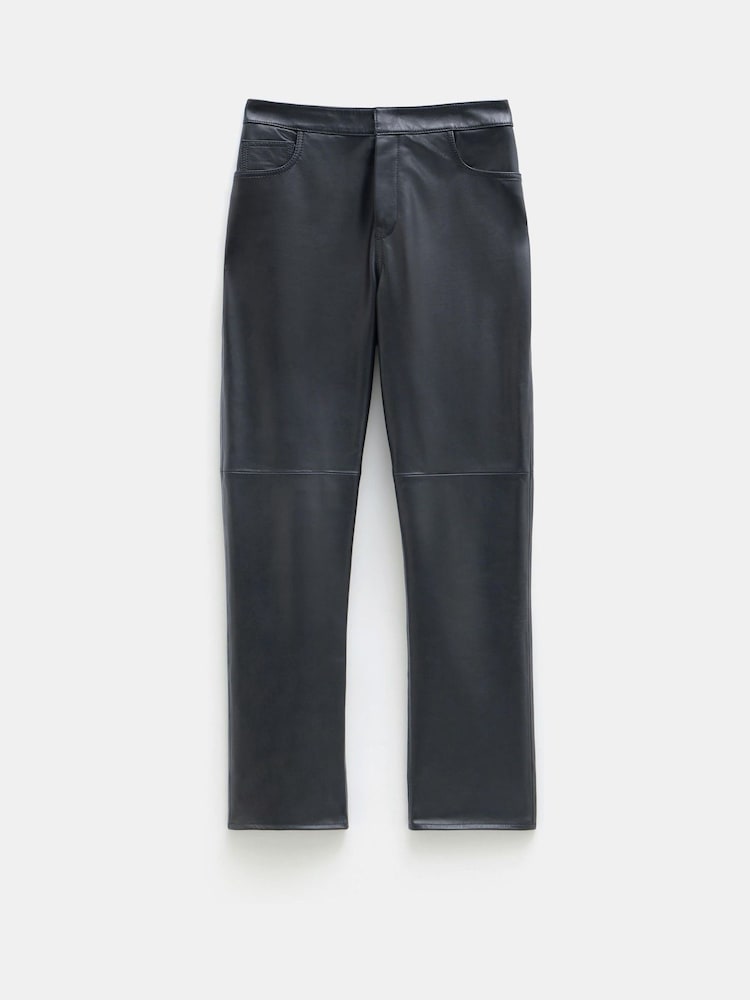 Hush Black Colette Leather Straight Leg Trousers - Image 4 of 4
