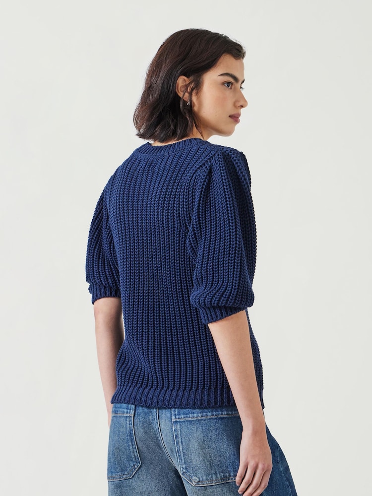 Hush Blue Jessie 100% Cotton Chunky Rib Top - Image 2 of 4