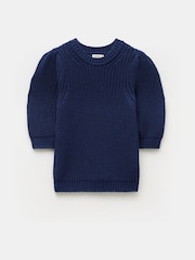 Hush Blue Jessie 100% Cotton Chunky Rib Top - Image 4 of 4