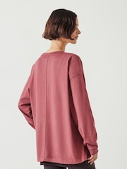 Rosa - Hush Flo Oversized Long Sleeve 100% Cotton T-Shirt - Imagen 2 de 4
