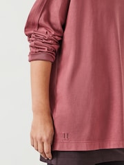 Rosa - Hush Flo Oversized Long Sleeve 100% Cotton T-Shirt - Imagen 3 de 4