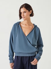 Hush Blue Daisy Wrap 100% Cotton Hoodie - Image 1 of 4