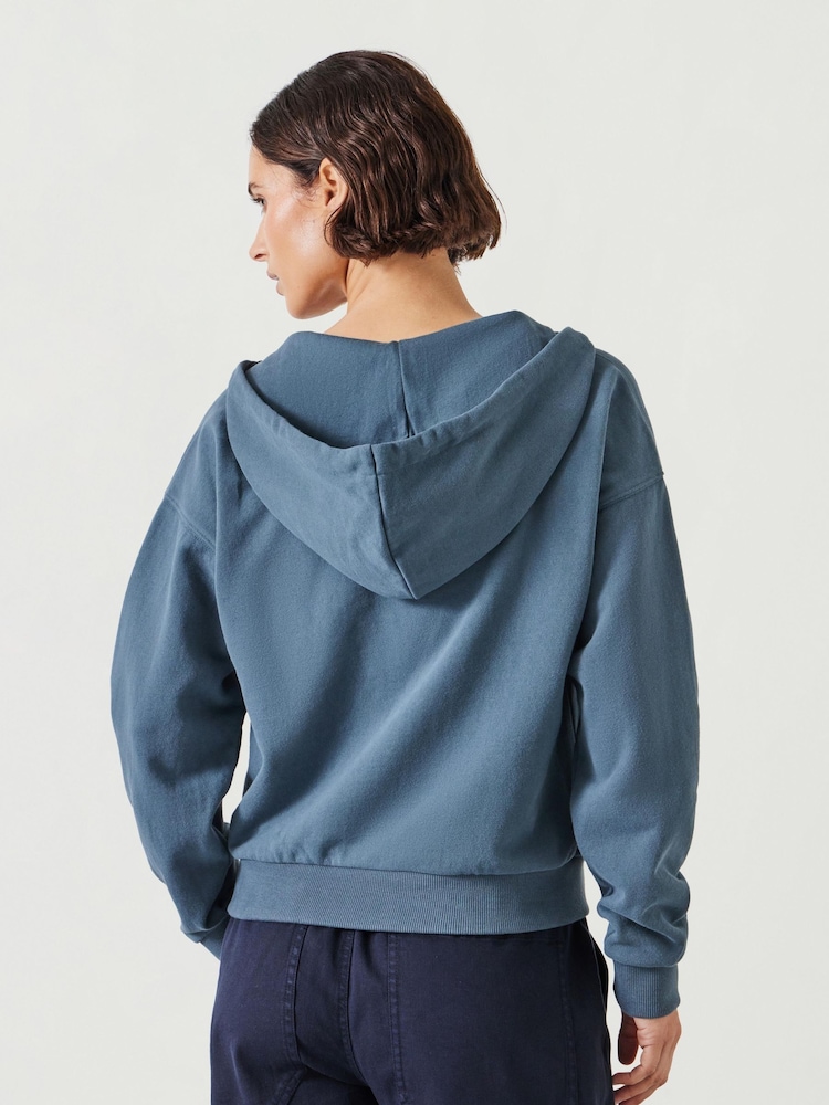 Hush Blue Daisy Wrap 100% Cotton Hoodie - Image 2 of 4