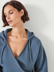 Hush Blue Daisy Wrap 100% Cotton Hoodie - Image 3 of 4