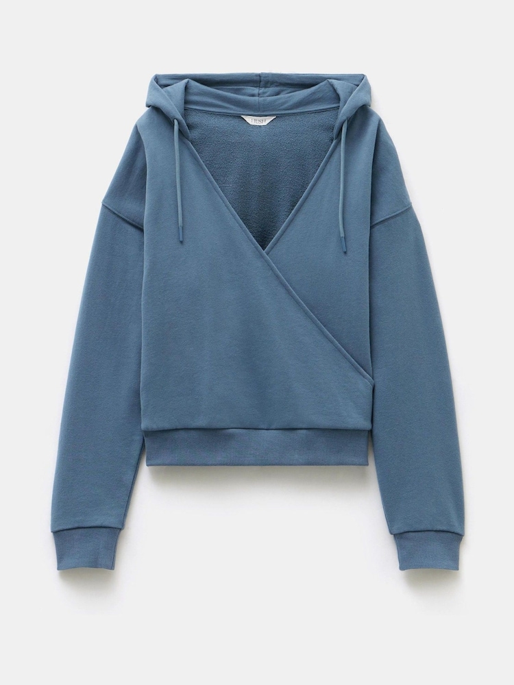 Hush Blue Daisy Wrap 100% Cotton Hoodie - Image 4 of 4