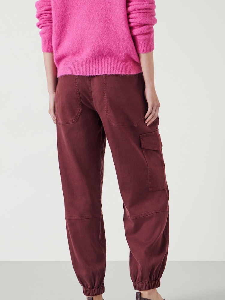 Hush Red Ava Washed Cargo Trousers - Image 3 of 5