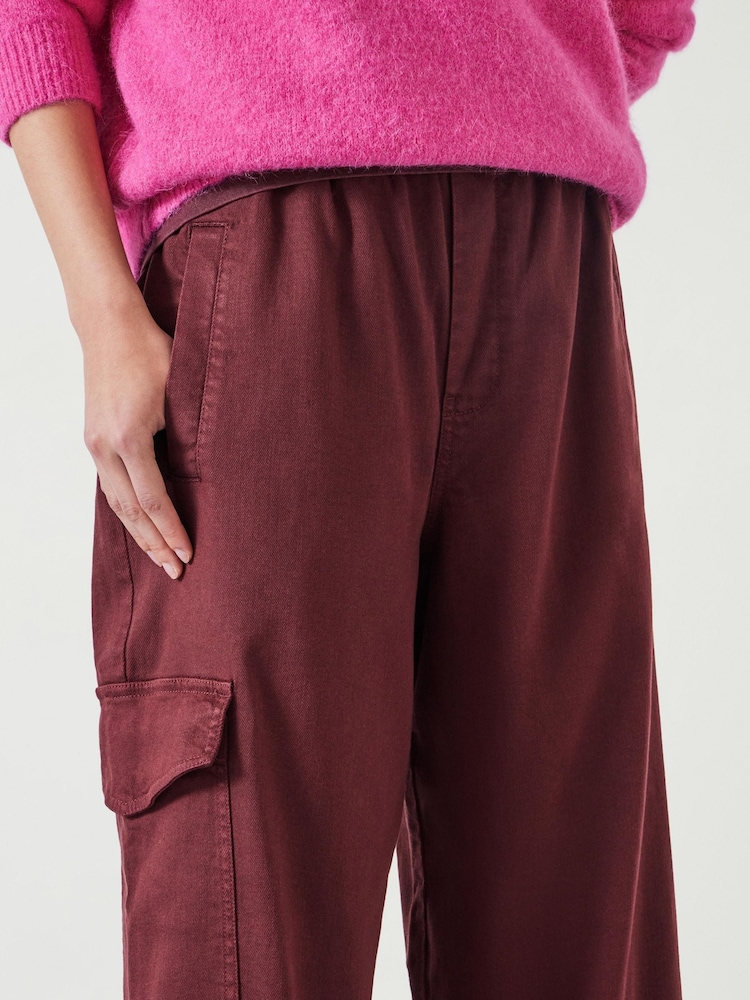 Hush Red Ava Washed Cargo Trousers - Image 4 of 5