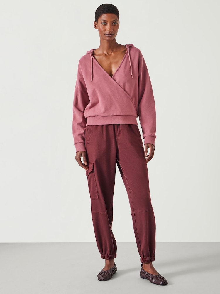 Hush Pink Daisy Wrap 100% Cotton Hoodie - Image 1 of 5