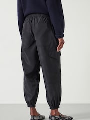 Hush Black Ava Shiny Lightweight Cargo Trousers - Image 2 of 4