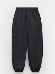 Hush Black Ava Shiny Lightweight Cargo Trousers - Image 4 of 4