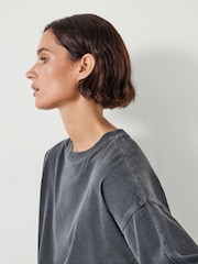 Grau - Hush Flo Oversized Long Sleeve 100% Cotton T-Shirt - Bild 3 von 4