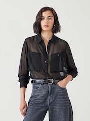 Schwarz - Hush Havana Transparentes Hemd - Bild 1 von 5