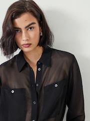 Schwarz - Hush Havana Transparentes Hemd - Bild 4 von 5