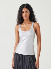 Hush Silver Alyssa Metallic Rib Vest - Image 1 of 4