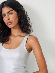Hush Silver Alyssa Metallic Rib Vest - Image 3 of 4