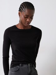 Hush Black Lara Fine Knit Jumper - Image 1 of 4