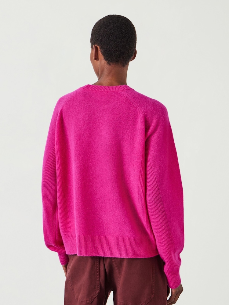 Hush Pink Jasmine Cashmere Rib Detail Jumper - Image 2 of 4