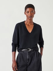 Hush Black Scarlett Cashmere V-Neck Jumper - Image 1 of 5