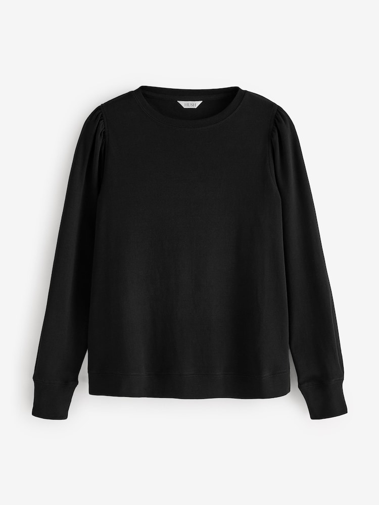 Hush Black Emily Puff Sleeve Jersey Top - Image 4 of 4 Hush Black Emily Puff Sleeve Jersey Top - Image 4 of 4