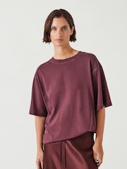 Hush Brown Oversized 100% Cotton Flo T-Shirt - Image 1 of 4