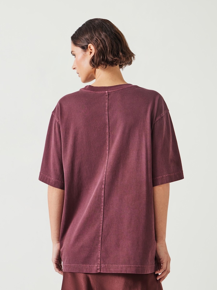 Hush Brown Oversized 100% Cotton Flo T-Shirt - Image 2 of 4