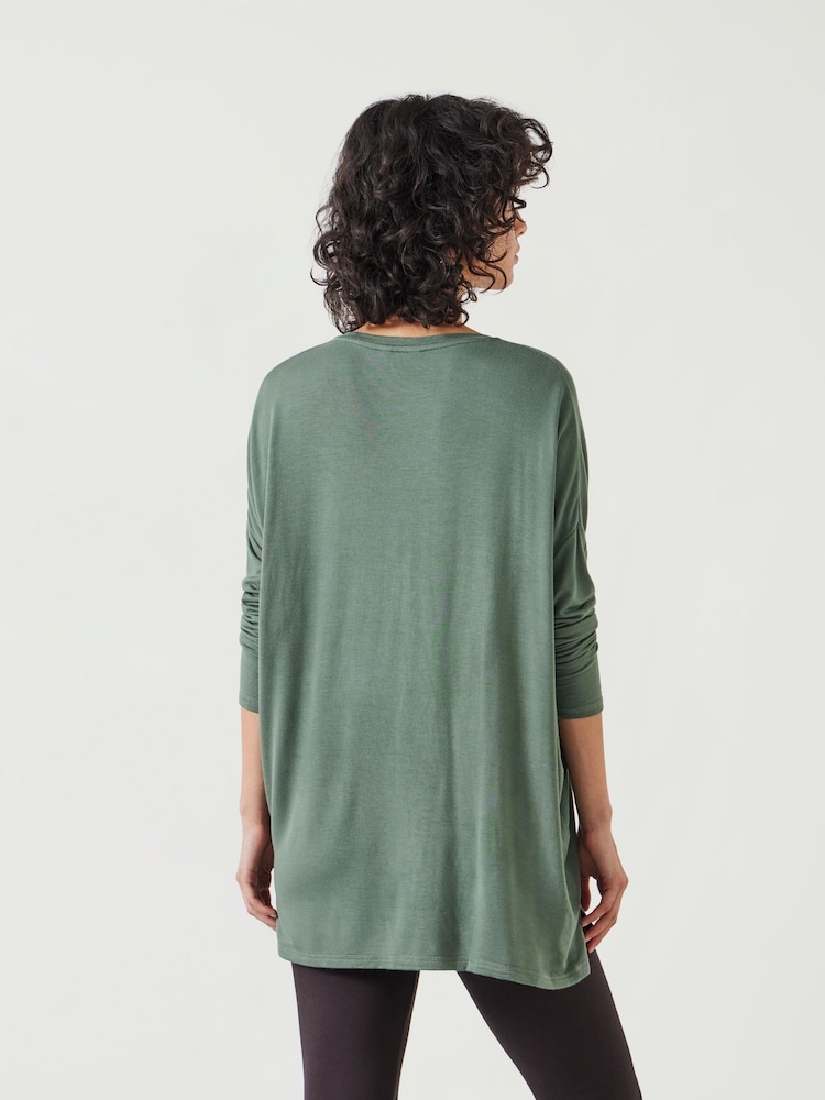 Hush Green Gillian Wide Jersey V-Neck Top - Image 2 of 4