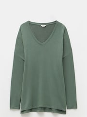 Hush Green Gillian Wide Jersey V-Neck Top - Image 4 of 4