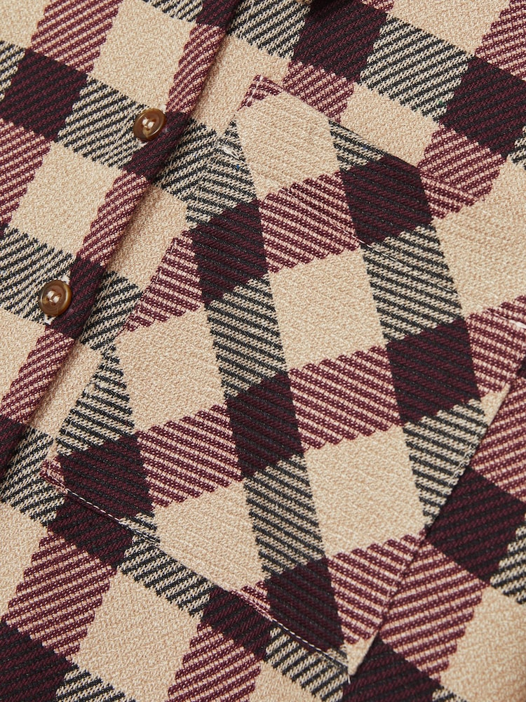 Reiss Burgundy Elif 4-9 yrs Oversized Woven Check Shirt - Image 4 of 4