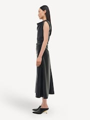 Simkhai Black Burke Draped Midi Dress - Image 4 of 5