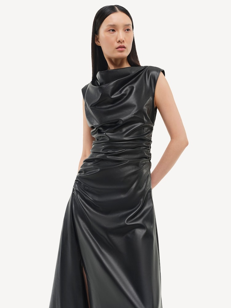 Simkhai Black Burke Draped Midi Dress - Image 5 of 5