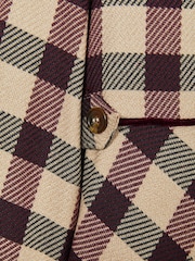Reiss Burgundy Elif 4-9 yrs Check Piped Pleated Dress - Image 4 of 4