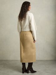 Reiss Cream Ella Wool-Blend Balloon-Sleeve Cropped Jumper - Image 5 of 7