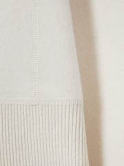 Reiss Cream Ella Wool-Blend Balloon-Sleeve Cropped Jumper - Image 7 of 7